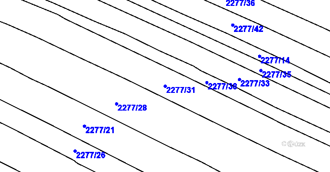 Parcela st. 2277/31 v KÚ Veverská Bítýška, Katastrální mapa