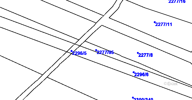 Parcela st. 2277/95 v KÚ Veverská Bítýška, Katastrální mapa