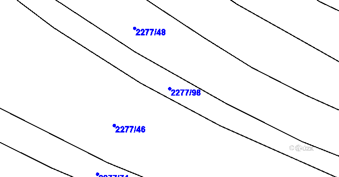 Parcela st. 2277/98 v KÚ Veverská Bítýška, Katastrální mapa