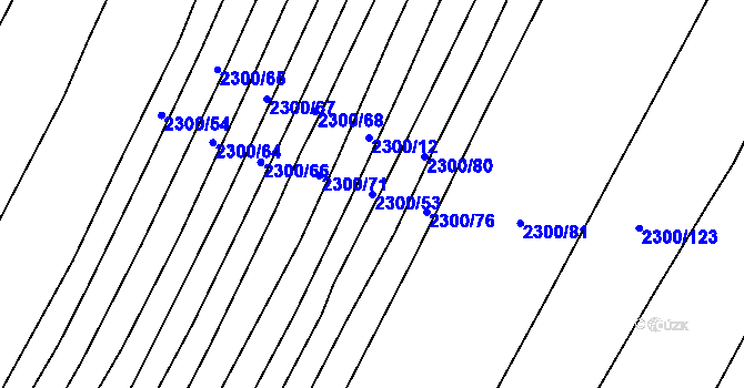 Parcela st. 2300/53 v KÚ Veverská Bítýška, Katastrální mapa