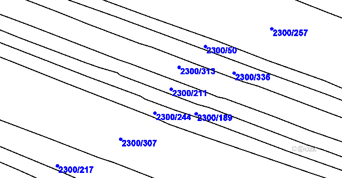 Parcela st. 2300/211 v KÚ Veverská Bítýška, Katastrální mapa
