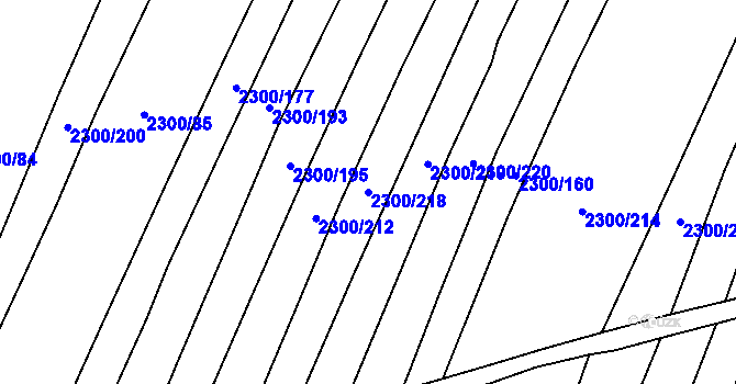 Parcela st. 2300/218 v KÚ Veverská Bítýška, Katastrální mapa