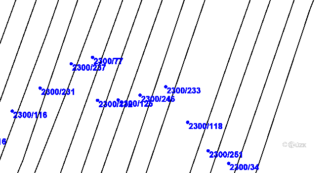 Parcela st. 2300/233 v KÚ Veverská Bítýška, Katastrální mapa