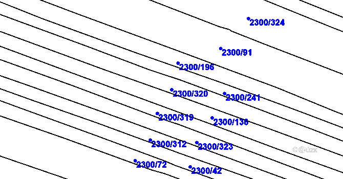 Parcela st. 2300/320 v KÚ Veverská Bítýška, Katastrální mapa