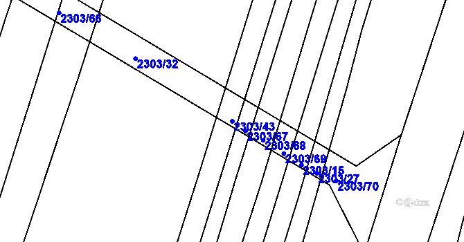 Parcela st. 2303/43 v KÚ Veverská Bítýška, Katastrální mapa