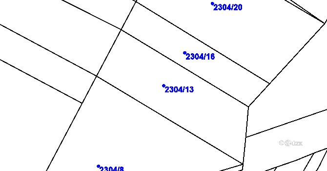 Parcela st. 2304/13 v KÚ Veverská Bítýška, Katastrální mapa