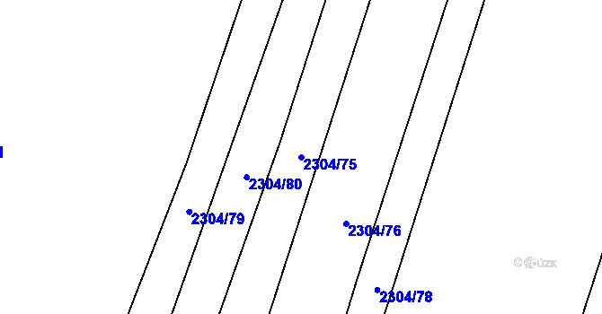 Parcela st. 2304/75 v KÚ Veverská Bítýška, Katastrální mapa