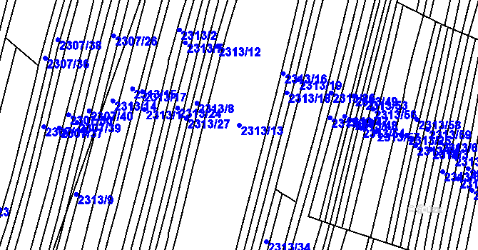 Parcela st. 2313/13 v KÚ Veverská Bítýška, Katastrální mapa