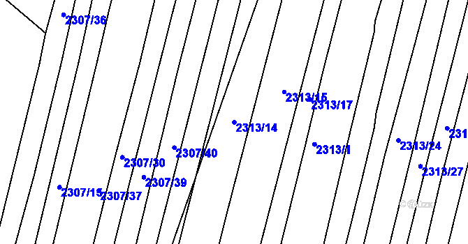 Parcela st. 2313/14 v KÚ Veverská Bítýška, Katastrální mapa