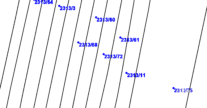 Parcela st. 2313/72 v KÚ Veverská Bítýška, Katastrální mapa