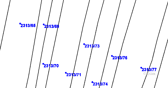 Parcela st. 2313/73 v KÚ Veverská Bítýška, Katastrální mapa