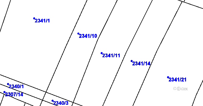 Parcela st. 2341/11 v KÚ Veverská Bítýška, Katastrální mapa