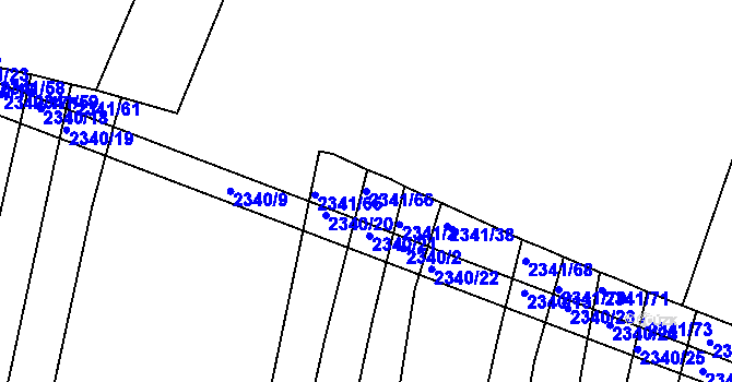 Parcela st. 2341/66 v KÚ Veverská Bítýška, Katastrální mapa