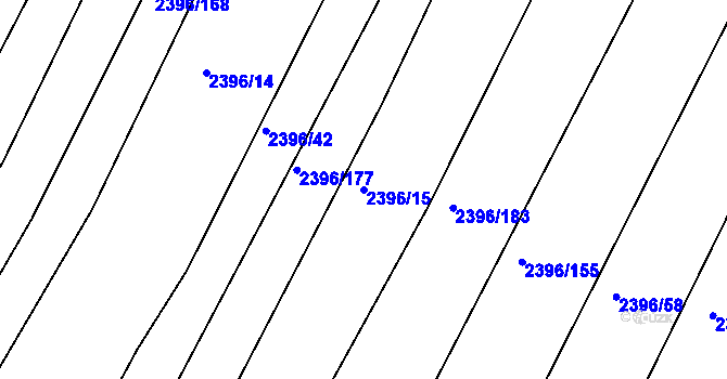 Parcela st. 2396/15 v KÚ Veverská Bítýška, Katastrální mapa