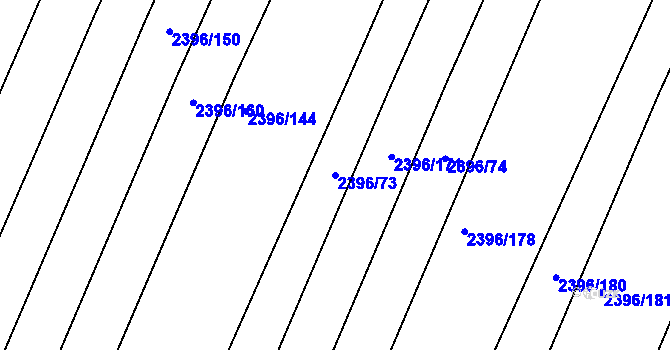 Parcela st. 2396/73 v KÚ Veverská Bítýška, Katastrální mapa