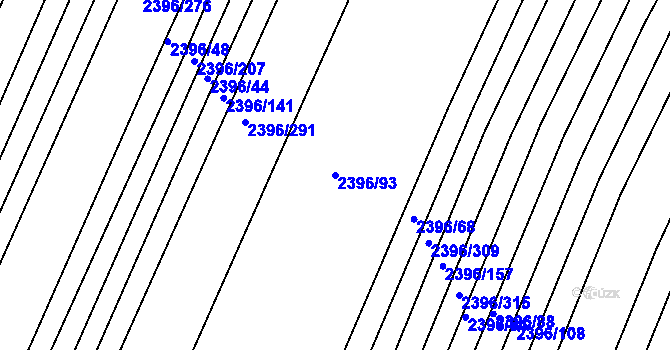 Parcela st. 2396/93 v KÚ Veverská Bítýška, Katastrální mapa