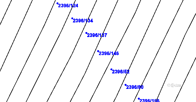 Parcela st. 2396/146 v KÚ Veverská Bítýška, Katastrální mapa