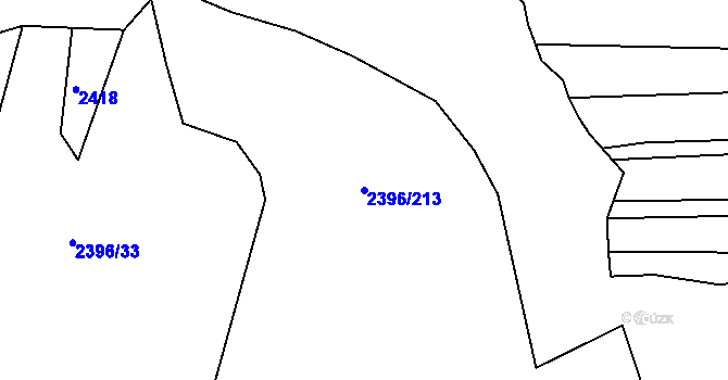 Parcela st. 2396/213 v KÚ Veverská Bítýška, Katastrální mapa