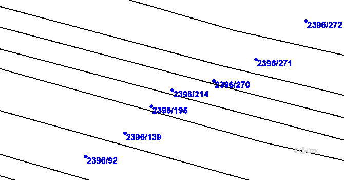 Parcela st. 2396/214 v KÚ Veverská Bítýška, Katastrální mapa