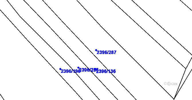 Parcela st. 2396/287 v KÚ Veverská Bítýška, Katastrální mapa