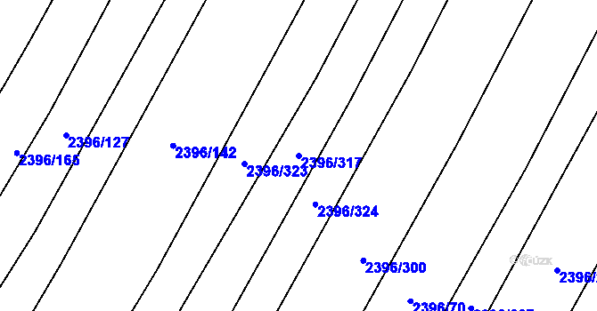 Parcela st. 2396/317 v KÚ Veverská Bítýška, Katastrální mapa