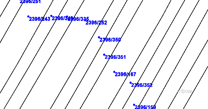Parcela st. 2396/351 v KÚ Veverská Bítýška, Katastrální mapa