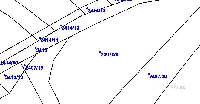 Parcela st. 2407/28 v KÚ Veverská Bítýška, Katastrální mapa
