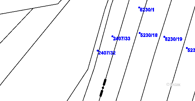 Parcela st. 2407/32 v KÚ Veverská Bítýška, Katastrální mapa