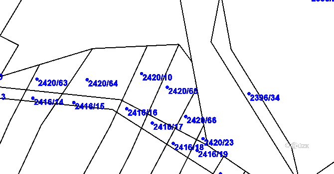 Parcela st. 2420/65 v KÚ Veverská Bítýška, Katastrální mapa