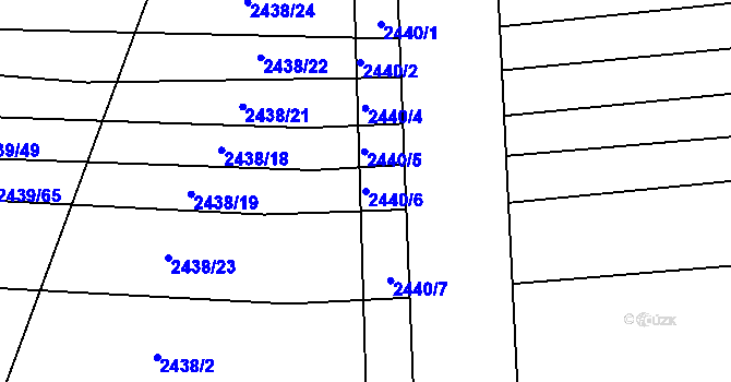Parcela st. 2440/6 v KÚ Veverská Bítýška, Katastrální mapa