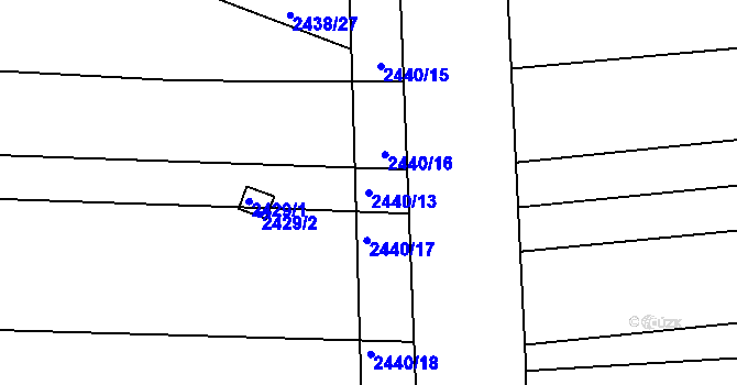 Parcela st. 2440/13 v KÚ Veverská Bítýška, Katastrální mapa