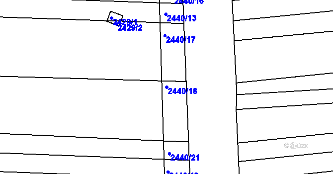 Parcela st. 2440/18 v KÚ Veverská Bítýška, Katastrální mapa
