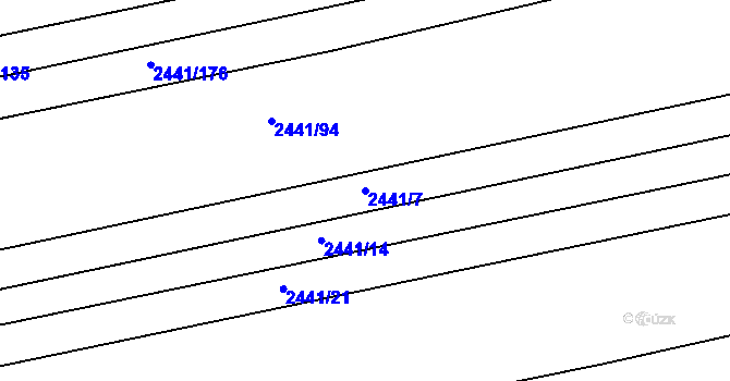 Parcela st. 2441/7 v KÚ Veverská Bítýška, Katastrální mapa