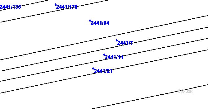 Parcela st. 2441/14 v KÚ Veverská Bítýška, Katastrální mapa