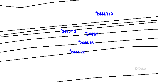 Parcela st. 2441/16 v KÚ Veverská Bítýška, Katastrální mapa