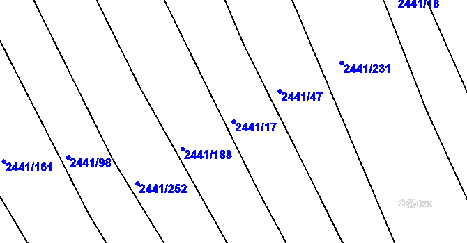 Parcela st. 2441/17 v KÚ Veverská Bítýška, Katastrální mapa