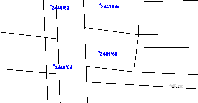 Parcela st. 2441/56 v KÚ Veverská Bítýška, Katastrální mapa