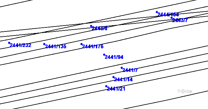 Parcela st. 2441/94 v KÚ Veverská Bítýška, Katastrální mapa
