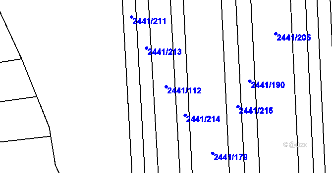 Parcela st. 2441/112 v KÚ Veverská Bítýška, Katastrální mapa