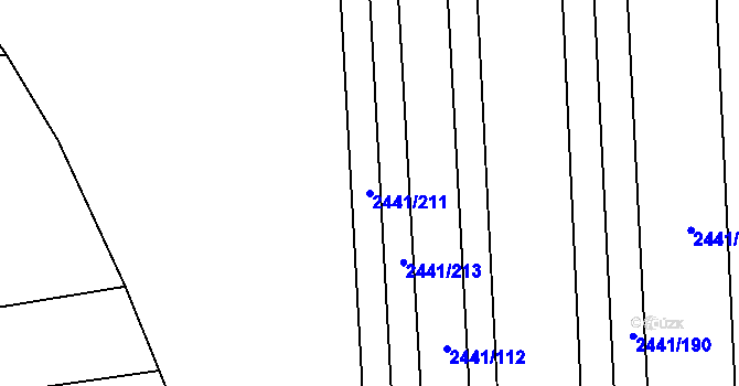 Parcela st. 2441/211 v KÚ Veverská Bítýška, Katastrální mapa