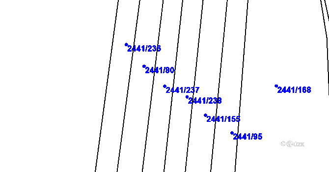 Parcela st. 2441/237 v KÚ Veverská Bítýška, Katastrální mapa