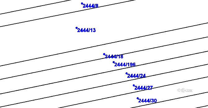 Parcela st. 2444/18 v KÚ Veverská Bítýška, Katastrální mapa