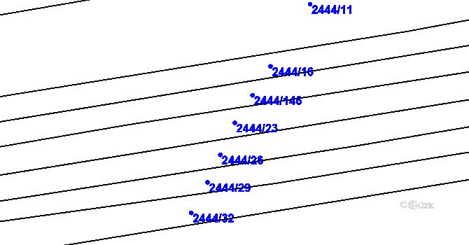 Parcela st. 2444/23 v KÚ Veverská Bítýška, Katastrální mapa