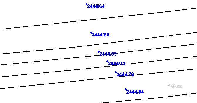 Parcela st. 2444/69 v KÚ Veverská Bítýška, Katastrální mapa