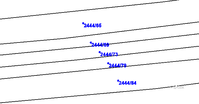 Parcela st. 2444/73 v KÚ Veverská Bítýška, Katastrální mapa
