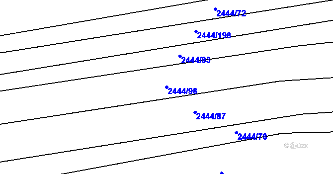 Parcela st. 2444/98 v KÚ Veverská Bítýška, Katastrální mapa