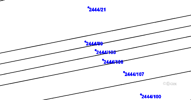 Parcela st. 2444/105 v KÚ Veverská Bítýška, Katastrální mapa