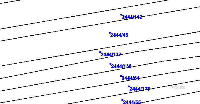 Parcela st. 2444/137 v KÚ Veverská Bítýška, Katastrální mapa