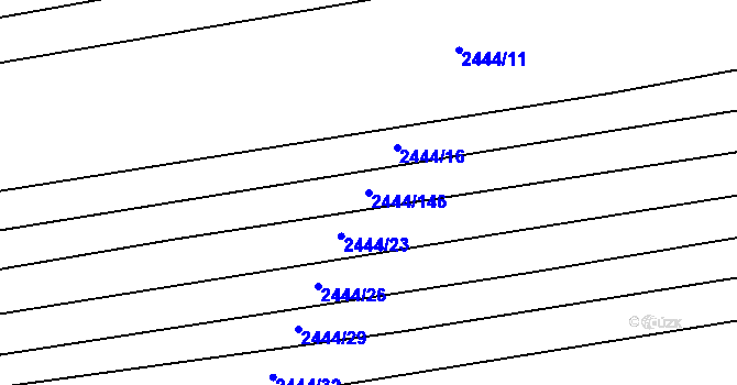Parcela st. 2444/146 v KÚ Veverská Bítýška, Katastrální mapa