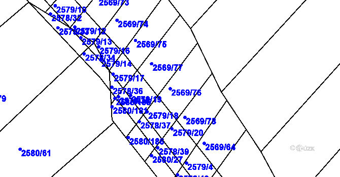 Parcela st. 2569/76 v KÚ Veverská Bítýška, Katastrální mapa
